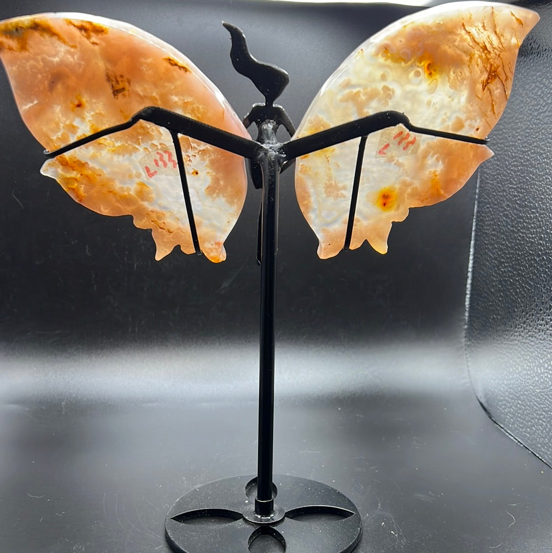 Pink Flower Agate Wings