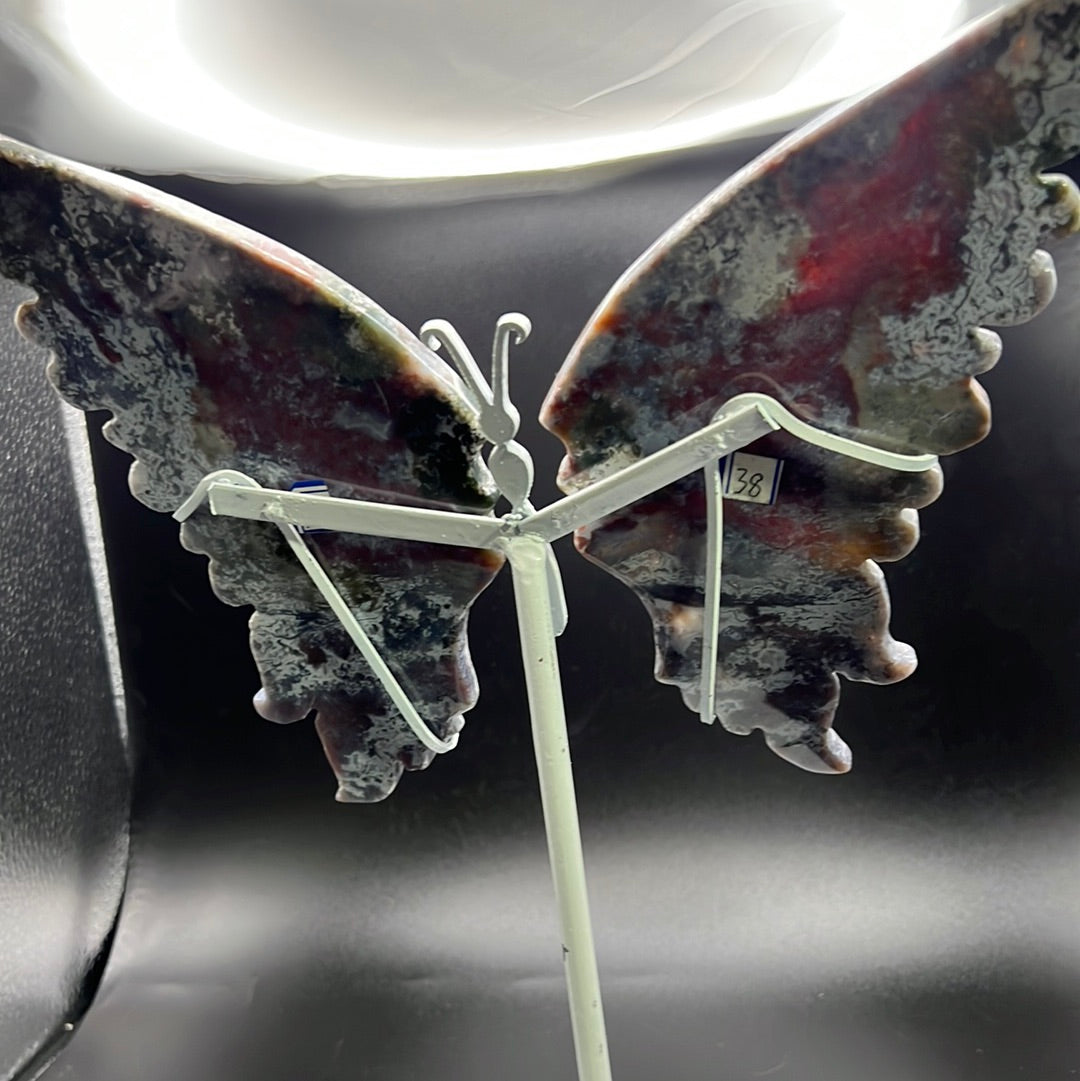 XL Purple Moss & Ocean Jasper Butterfly Wings
