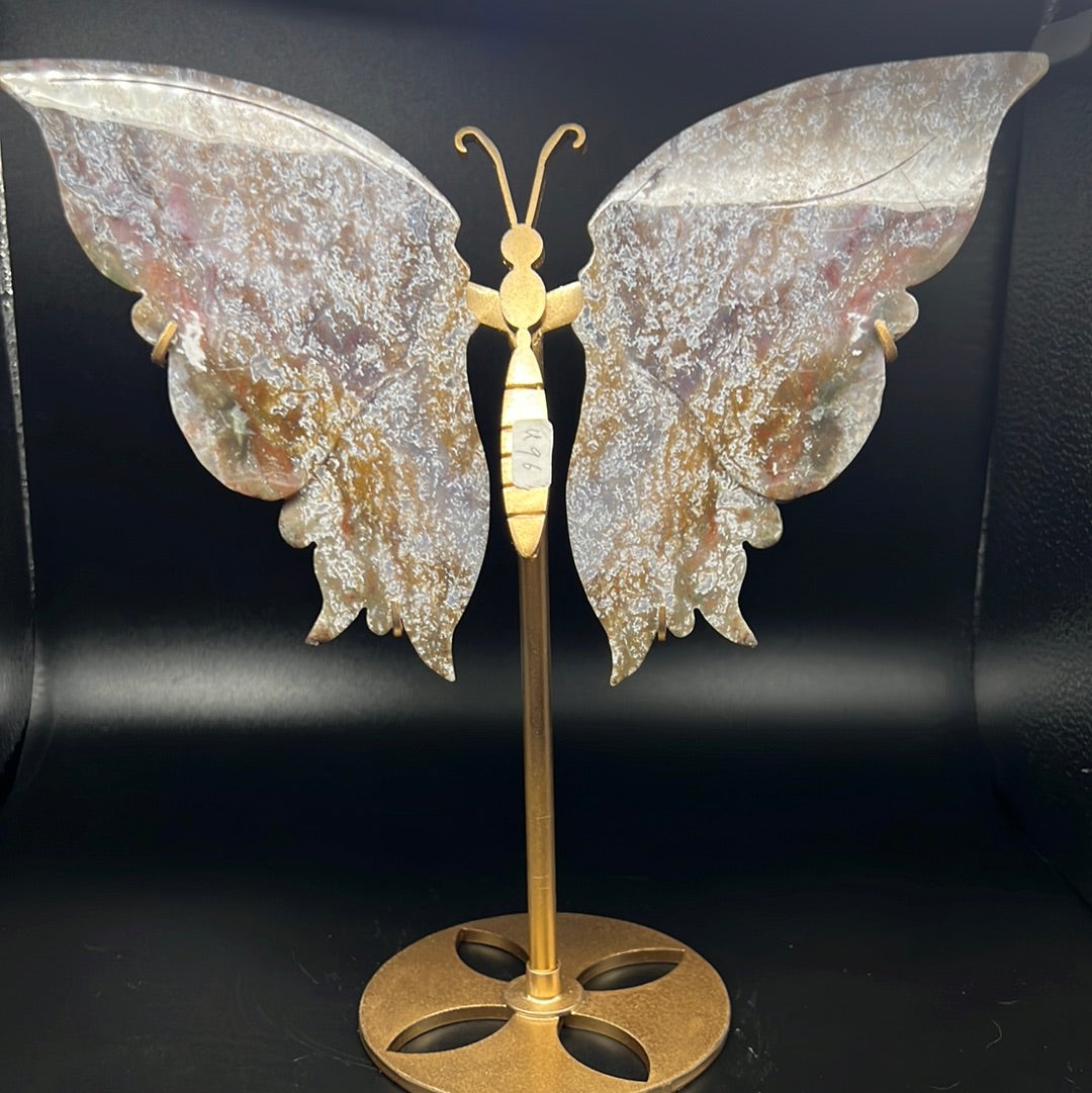 Purple Moss Agate Butterfly Wings