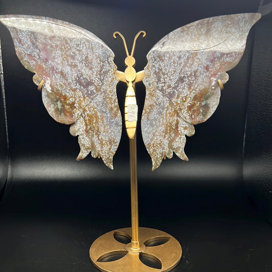 Purple Moss Agate Butterfly Wings
