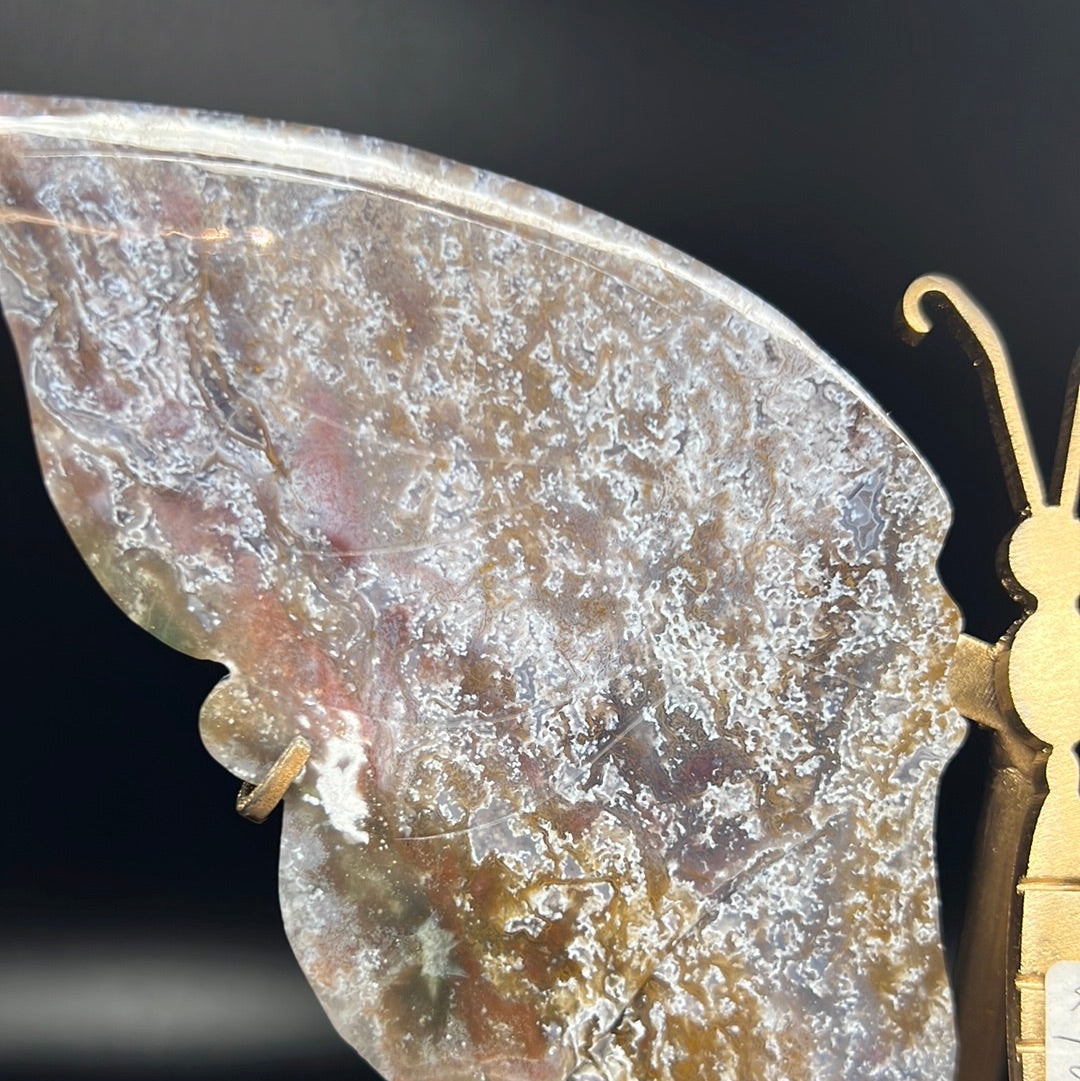 Purple Moss Agate Butterfly Wings