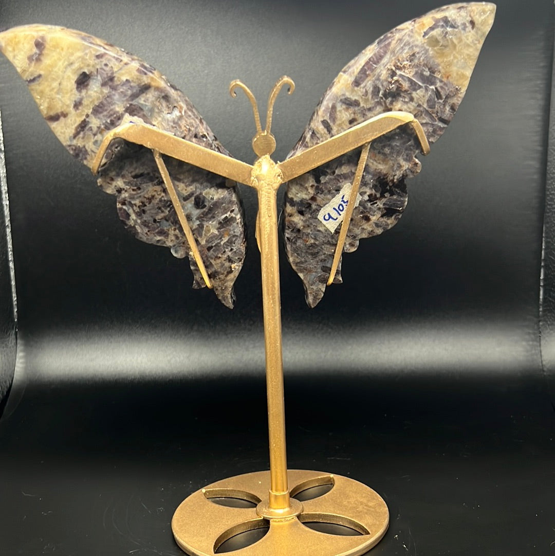 Tourmaline Mica in Quartz Butterfly Wings