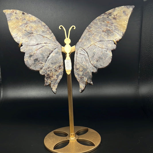 Tourmaline Mica in Quartz Butterfly Wings