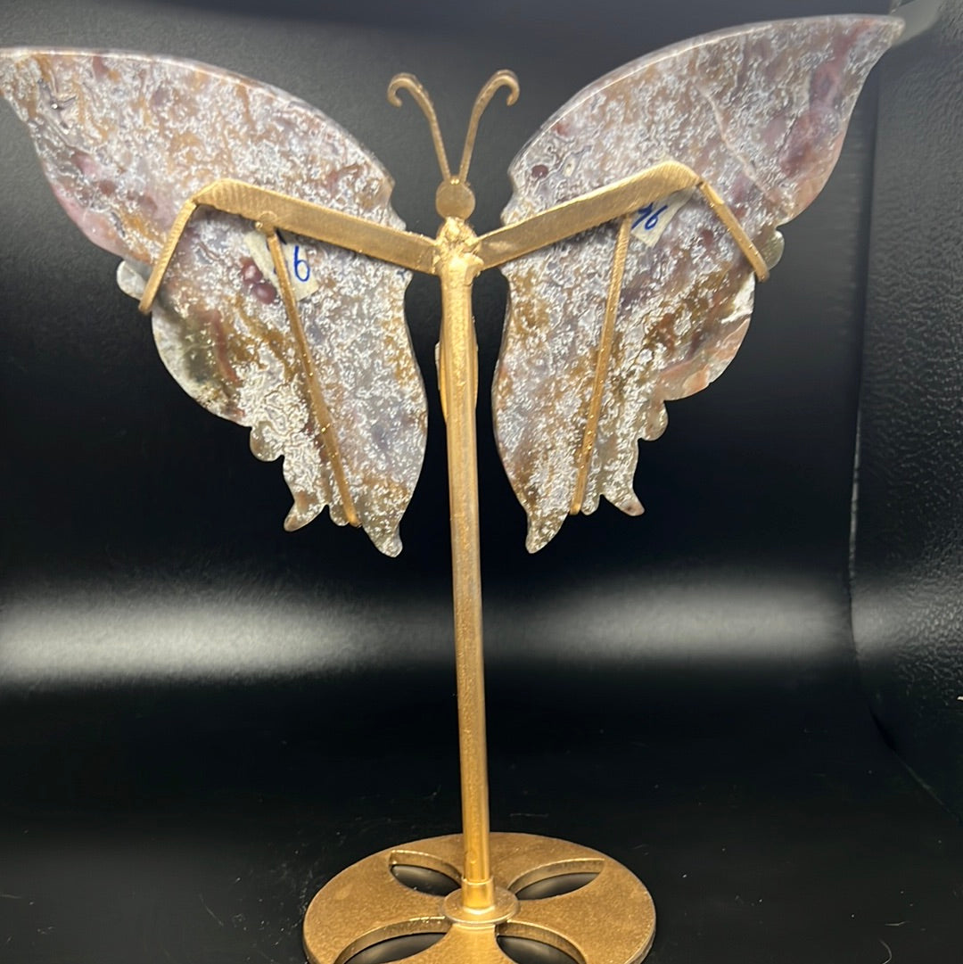 Purple Moss Agate Butterfly Wings
