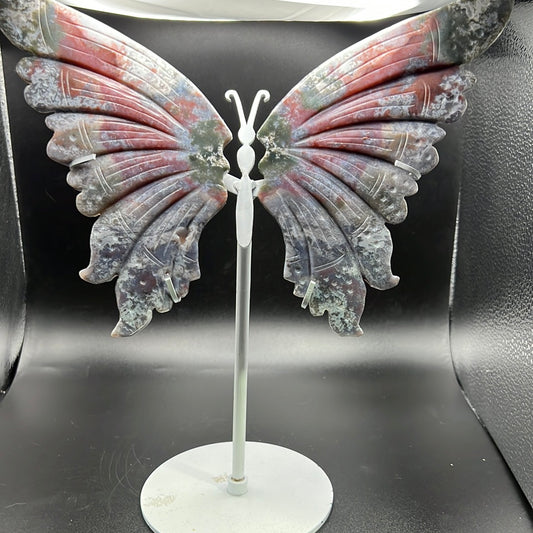 XL Purple Moss & Ocean Jasper Butterfly Wings