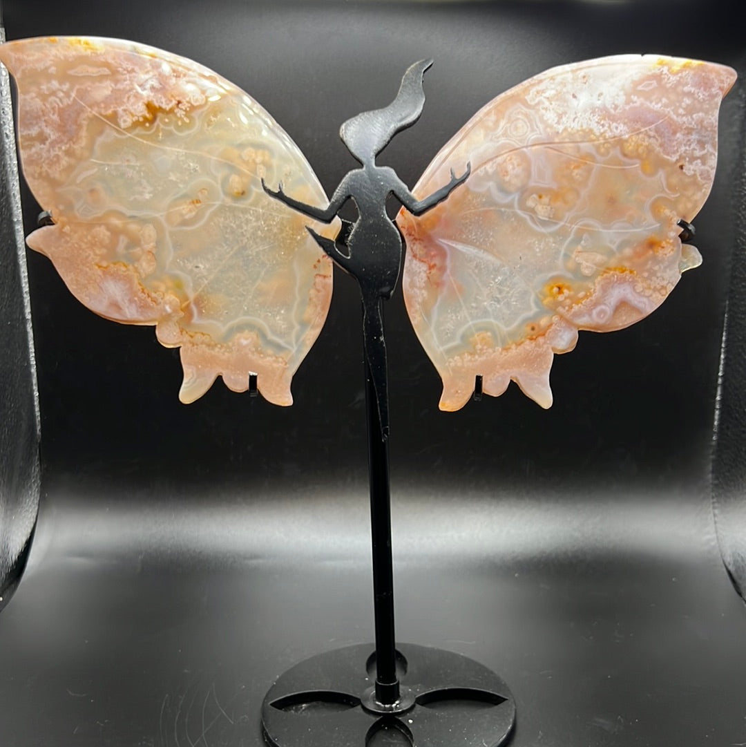 Pink Flower Agate Wings