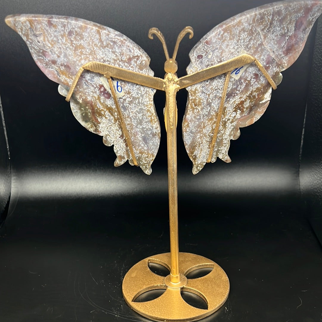 Purple Moss Agate Butterfly Wings
